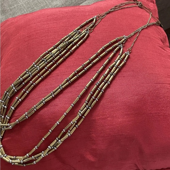 Chico’s Sparkle Long Beaded And Faux Diamond Layered Necklace - Picture 3 of 5